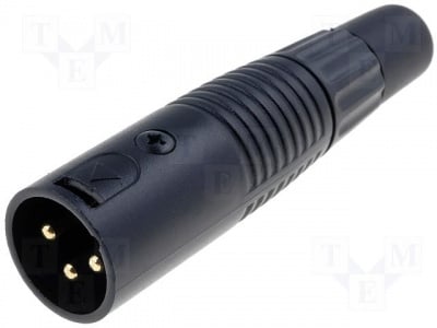 Канон за микрофон аз кабел XLR-3W-G Щепсел XLR мъжки PIN:3 прав на проводник позлатен